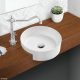 REBA SEMI RECESSED BASIN WITH O/F 390MM 0TH RB4064 GLOSS WHITE
