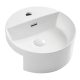 REBA SEMI RECESSED BASIN WITH O/F 390MM 1TH RB4065 GLOSS WHITE