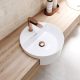 REBA SEMI RECESSED BASIN WITH O/F 390MM 1TH RB4065 GLOSS WHITE