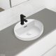 REBA SEMI INSET BASIN WITH O/F 390MM 1TH RB4066 GLOSS WHITE