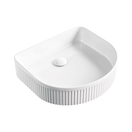 ELEANORE ARCH FLUTED ABOVE COUNTER BASIN 415X365MM NO O/F 0TH RB463 GLOSS WHITE