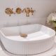 ELEANORE ARCH FLUTED ABOVE COUNTER BASIN 415X365MM NO O/F 0TH RB463 GLOSS WHITE