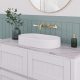 ELEANORE OVAL FLUTED ABOVE COUNTER BASIN 580X360MM NO O/F 0TH RB464 GLOSS WHITE