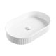 ELEANORE OVAL FLUTED ABOVE COUNTER BASIN 580X360MM NO O/F 0TH RB464 GLOSS WHITE