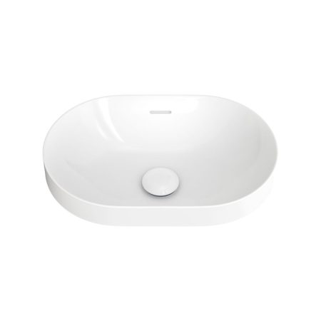 ALUCA PILL SEMI INSET BASIN 530X340MM 0TH WITH O/F RB530 GLOSS WHITE