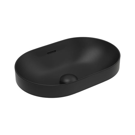ALUCA PILL SEMI INSET BASIN 530X340MM 0TH WITH O/F RB530B MATTE BLACK
