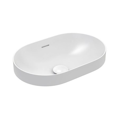 ALUCA PILL SEMI INSET BASIN 530X340MM 0TH WITH O/F RB530MW MATTE WHITE
