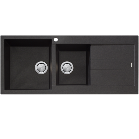 SANTORINI 1 & 3/4 BOWL TOPMOUNT SINK WITH DRAINER ST-WH1511 OF BLACK