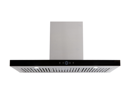 90CM CANOPY RANGEHOOD TCR90BK BLACK GLASS