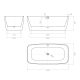 ENEO 1600 ACRYLIC FREESTANDING BATH EN31300.MW MATTE WHITE **LOCAL DELIVERY/PICK UP ONLY**