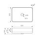 XONI 500×350 THIN RECTANGULAR ABOVE COUNTER BASIN XN04634 GLOSS WHITE