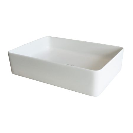 XONI 500×350 THIN RECTANGULAR ABOVE COUNTER BASIN XN04634.MW MATTE WHITE