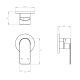 KIBO WALL MIXER 75MM ROUND COVER PLATE EXT. PART KB014301.GM BRUSHED GUNMETAL