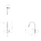AXUS PIN SINK MIXER WITH PULL DOWN SPOUT AX16770.MB MATTE BLACK