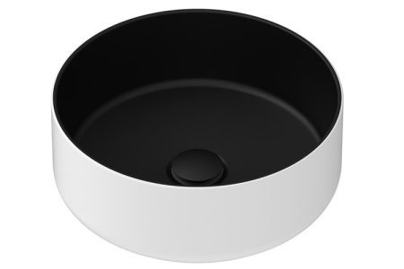 MARGOT DUO WHITE/BLACK CERAMIC BASIN 360×130 TOPCMAR360WB