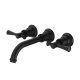 CROMFORD WALL BASIN/BATH TAP SET 134-1126-10-1 MATTE BLACK