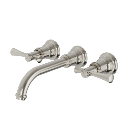 CROMFORD WALL BASIN/BATH TAP SET 134-1126-40-1 BRUSHED NICKEL