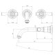 CROMFORD WALL BASIN/BATH TAP SET 134-1126-40-1 BRUSHED NICKEL
