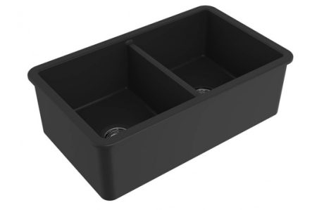 CUISINE 85×46 DOUBLE INSET FINE FIRECLAY SINK CUD85FS-MB MATTE BLACK