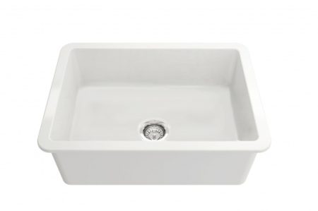 CUISINE 46×46 INSET FINE FIRECLAY SINK CU68FS WHITE GLOSS