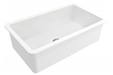 CUISINE 81×48 INSET FINE FIRECLAY SINK CU81FS GLOSS WHITE