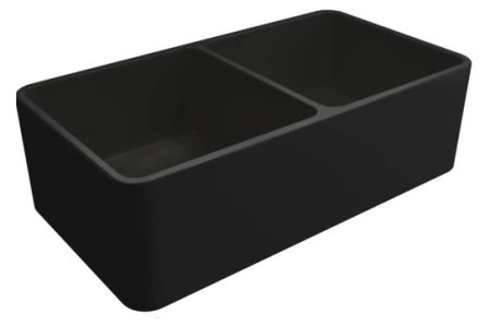 NOVI 85×46 FINE FIRECLAY DOUBLE BOWL BUTLER SINK NO85FS-MB MATTE BLACK