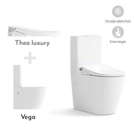 VEGA TOILET SUITE WITH THEA LUXURY BIDET SEAT BS36L+TL6086A GLOSS WHITE