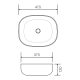 SYNERGII ABOVE COUNTER BASIN 470X375MM (32MM NO O/F) SY04615.MW MATTE WHITE