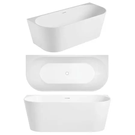 ECO BACK TO WALL BATH TUB – OVERFLOW ECF1775BTW GLOSS WHITE **LOCAL DELIVERY/PICK UP ONLY**