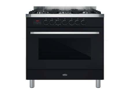 900MM DUAL FUEL UPRIGHT COOKER BDU958DBK BLACK GLASS