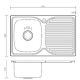 SINGLE BOWL & DRAINER INSET SINK RIGHT HAND BOWL PS22 S/STEEL