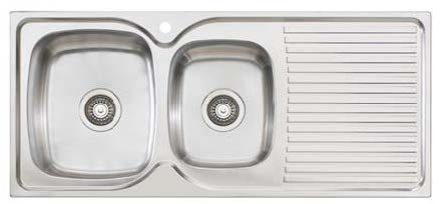 1 3/4 BOWL & DRAINER INSET SINK LEFT HAND BOWL PS11 S/STEEL
