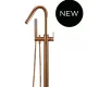 ROUND PADDLE FREESTANDING BATH SPOUT AND HAND SHOWER MB09PD-PVDBZ LUSTRE BRONZE