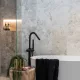 ROUND PINLESS FREESTANDING BATH SPOUT AND HAND SHOWER MB09PN MATTE BLACK