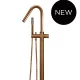 ROUND PINLESS FREESTANDING BATH SPOUT AND HAND SHOWER MB09PN-PVDBZ LUSTRE BRONZE