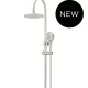ROUND GOOSENECK SHOWER SET 200MM ROSE + THREE FUNCTION HANDSHOWER MZ0904-PVDBN BRUSHED NICKEL