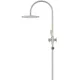 ROUND GOOSENECK SHOWER SET 200MM ROSE + THREE FUNCTION HANDSHOWER MZ0904-PVDBN BRUSHED NICKEL