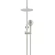 ROUND GOOSENECK SHOWER SET 200MM ROSE + THREE FUNCTION HANDSHOWER MZ0904-PVDBN BRUSHED NICKEL