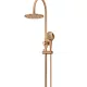 ROUND GOOSENECK SHOWER SET 200MM ROSE + THREE FUNCTION HANDSHOWER MZ0904-PVDBZ LUSTRE BRONZE