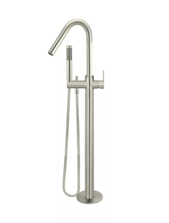 ROUND PADDLE FREESTANDING BATH SPOUT AND HAND SHOWER MB09PD-PVDBN BRUSHED NICKEL