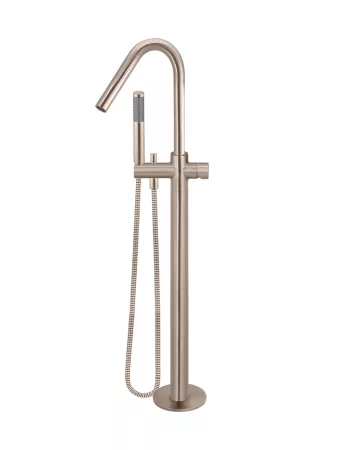 ROUND PINLESS FREESTANDING BATH SPOUT AND HAND SHOWER MB09PN-CH CHAMPAGNE