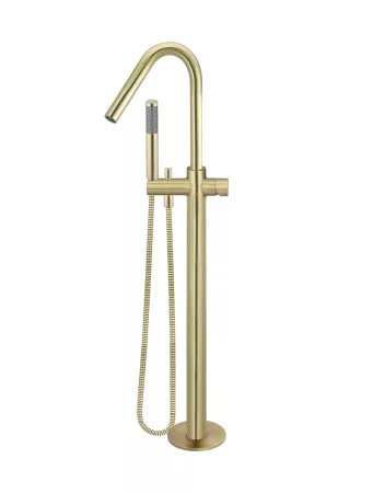 ROUND PINLESS FREESTANDING BATH SPOUT AND HAND SHOWER MB09PN-PVDBB TIGER BRONZE