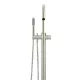 ROUND PINLESS FREESTANDING BATH SPOUT AND HAND SHOWER MB09PN-PVDBN BRUSHED NICKEL