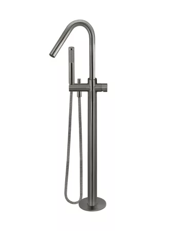 ROUND PINLESS FREESTANDING BATH SPOUT AND HAND SHOWER MB09PN-PVDGM SHADOW GUNMETAL