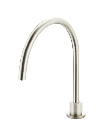 ROUND GOOSENECK HIGH RISE SWIVEL HOB SPOUT MS08-PVDBN BRUSHED NICKEL