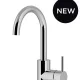 ROUND GOOSENECK BASIN MIXER WITH COLD START MB17-C POLISHED CHROME