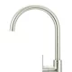 ROUND GOOSENECK KITCHEN MIXER WITH PADDLE HANDLE MK03PD-PVDBN BRUSHED NICKEL