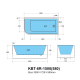 1500MM CURVED CORNER BATH – RH KBT-6R-1500 GLOSS WHITE