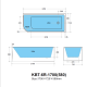 1700MM CURVED CORNER BATH – RH KBT-6R-1700 GLOSS WHITE