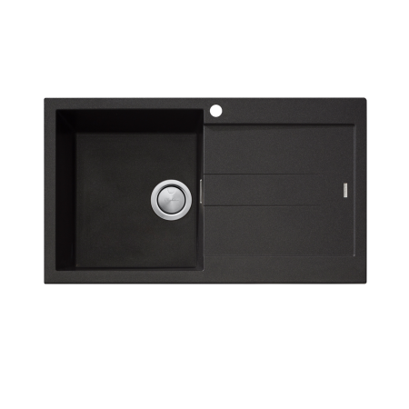 SANTORINI SINGLE BOWL TOPMOUNT SINK WITH DRAINER LHB ST-BL1521 OF BLACK